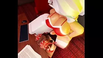 Jouer Mme Claus est excitée et baise son elfe jusqu'à ce qu'elle jouisse ~