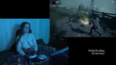 播放 Brunette BBW带有大自然山雀评论Alan Wake游戏玩法 - 第2部分